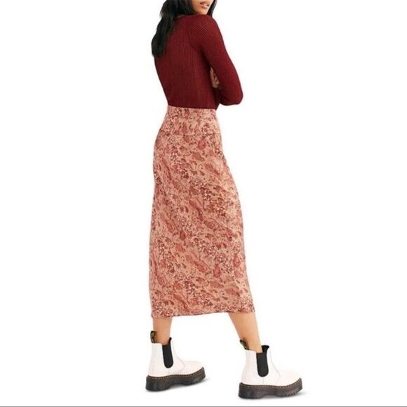 Free People Normani Bais Snake Print Midi Skirt - Picture 2 of 4